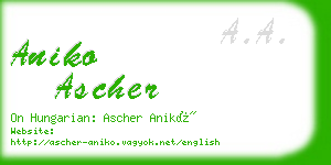 aniko ascher business card